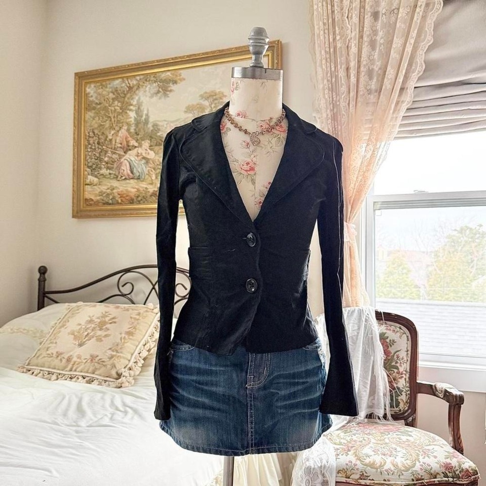 black‎ blazer jacket  y2k papaya black fitted jacket size small